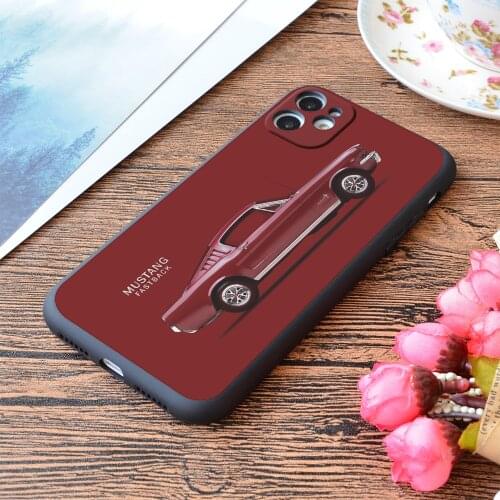 For iPhone Mustang Fastback Print Soft Matt Apple iPhone Case