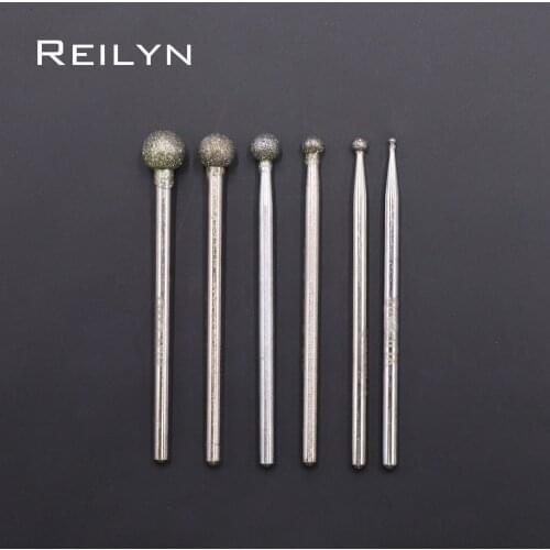 High quality 2.35mm150# Emery Grinding Point Ball Sanding Bits Diamond Grinding Burr 1/2/3/4/5/6mm