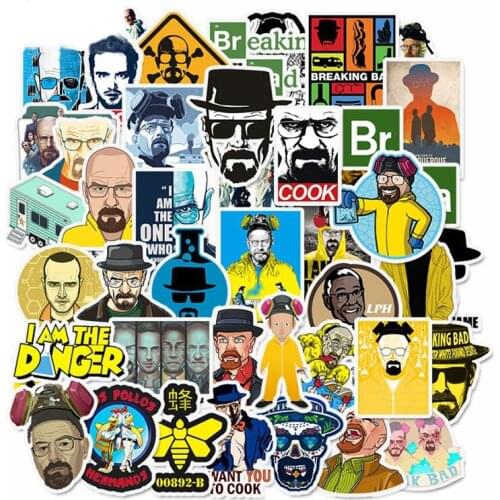 YC-055# 50/pcs PVC Sticker No repetition Breaking Bad Fridge Styling Bicycle mobile skateboard Computer sticker