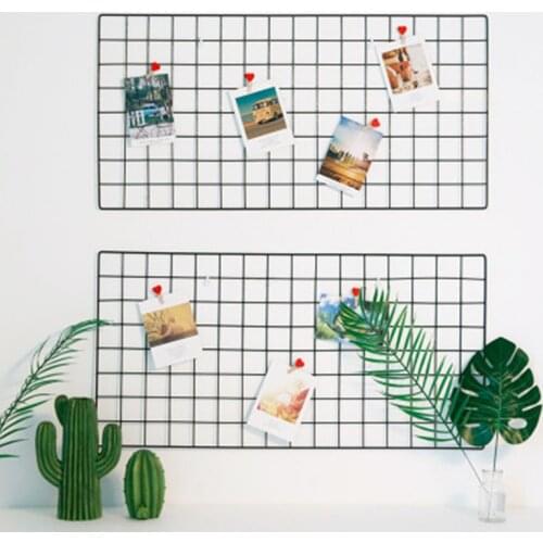 35X35CM Nordic style Home Wall Decor Iron Grid Decor Photo Frame Wall Art Display Mesh Organizer Postcards DIY Rack Holder