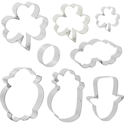 St Patricks Day Cookie Cutters Lucky Irish Party Biscuit Cutter Set DIY Mold Baking Decorating Tools Four Leaf Clover Shaped New