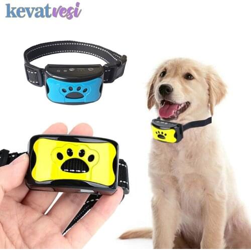Pet Dog Anti Barking Collar Smart Training Stop Barking Small Large Dogs Rechargeable Dog Collar Waterproof Dog Training Tools