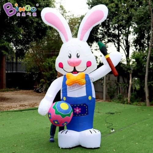 Lovely 3 Meters High Inflatable Easter Bunny With Egg For Display / 10 Feet Easter Decoration Rabbit Balloons - BG-C0011