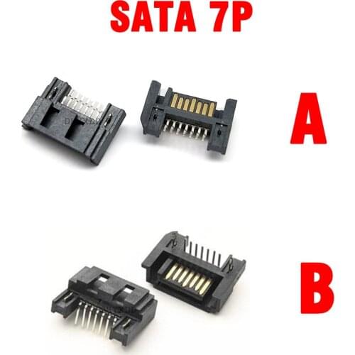 5pcs SATA 7P Vertical SATA Female Hard Disk Interface Socket White SATA Interface Connector