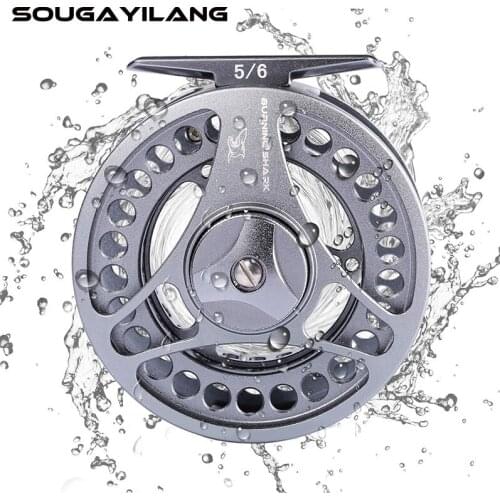 Sougayilang 5/6 Fly Fishing Reel 2+1 BB High Strength Aluminum Body Fly Fishing Wheel Fishing Gear Lake River Fishing Tackle