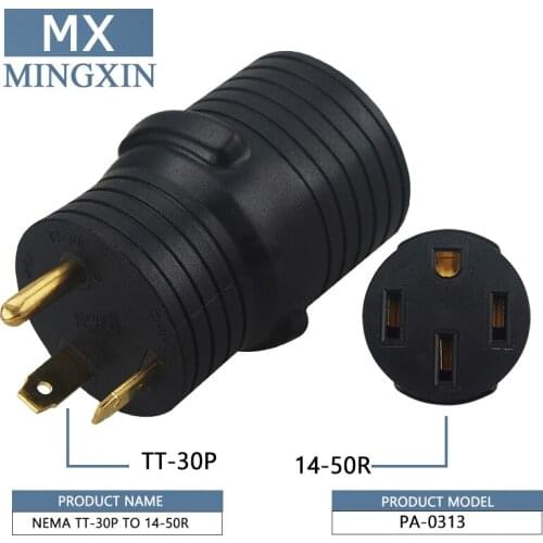 [TT-30P for 14-50R] Plugrand EV Adapter Adapter NEMA TT-30P for 14-50R TT-30 30Amp for 14 Male- 50 Amp Female Power Adapter