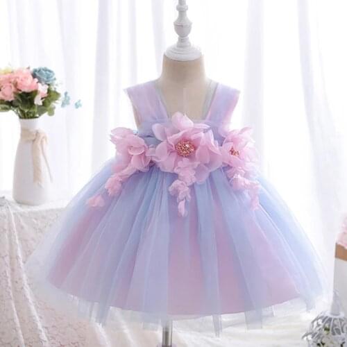 2021 Newborn Baby Girls Princess Dress Toddler Kids Clothes 1st Birthday Wedding Party Dresses For Bridesmaid Infant Vestidos 2Y