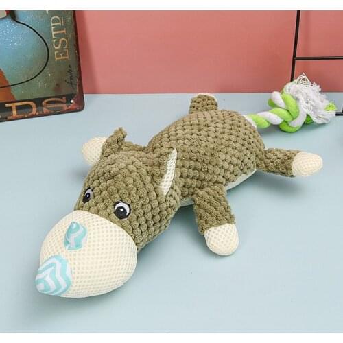 39cm Dog Plush Toy Squeaky Interactive Puppy Dog Toys With Crinkle Paper Durable Chew Toys For Small Medium Dogs