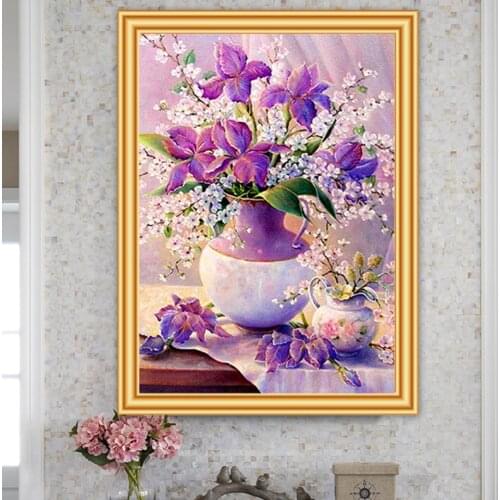 5D Diamond Painting Flowers Cross Stitch Full Drill Diamond Embroidery DIY Rhinestones Mosaic Picture Needlework Decorative Gift