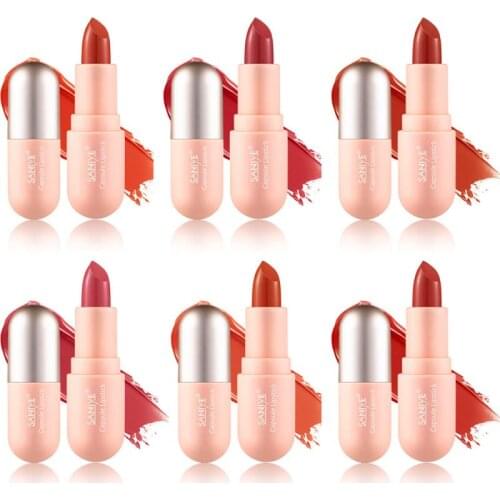 6 Colors Capsule Lipstick Waterproof Long Lasting Lip Gloss Velvet Matte Lipstick Professional Lip Tint Korean Makeup Maquiagem