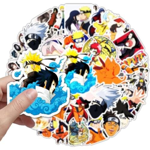 62Pcs Naruto Stickers Cartoon Pack Skateboard Bike Car Luggage Laptop Japan Anime Waterproof Birthday Party Sticker Kids Toys