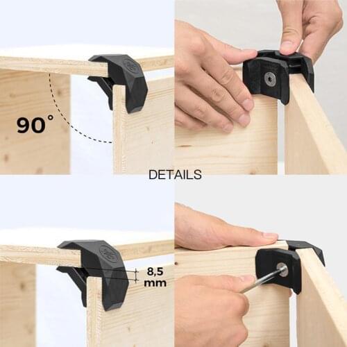 8 Pcs DIY Woodworking 90° Connector Pack Slot Extrusion Profile Glass-fiber-reinforced Plastic Two Colors