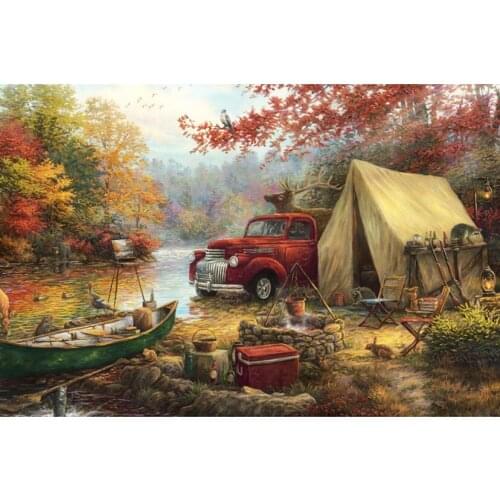 Full Diamond 5D DIY Diamond Painting "Nice Camping" Embroidery Cross Stitch Rhinestone Mosaic Painting Gift XN1475