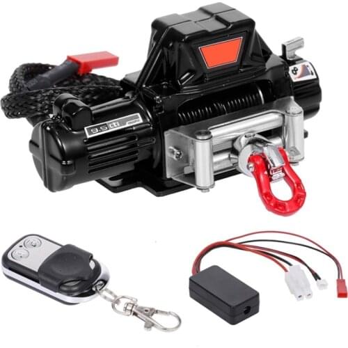 Automatic Winch and Wireless Remote Controller Receiver for 1/10 RC Crawler Car Axial SCX10 TRAXXAS TRX4 D90 TF2 Tamiya CC01,Bla