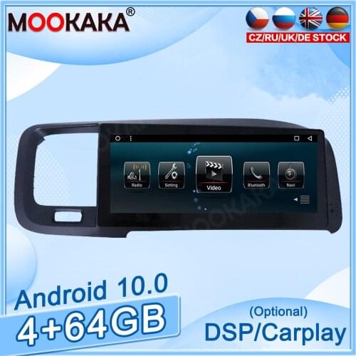 4+64G Android 10.0 For Volvo S60 2011-2020 Car GPS Navigation Car Multimedia Player Auto Radio Tape Recorder Stereo Headunit