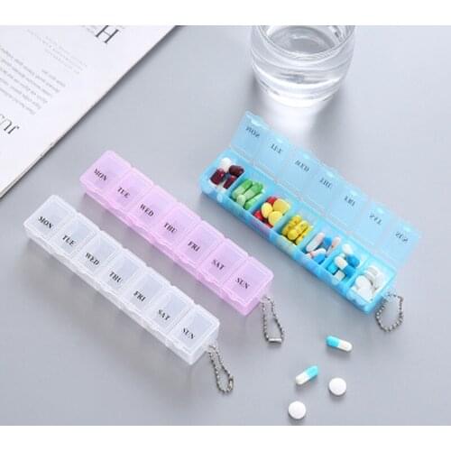 Travel Pill Box Holder Weekly Medicine Storage Organizer Container Drug Tablet Dispenser Independent Lattice Plastic Pill Case