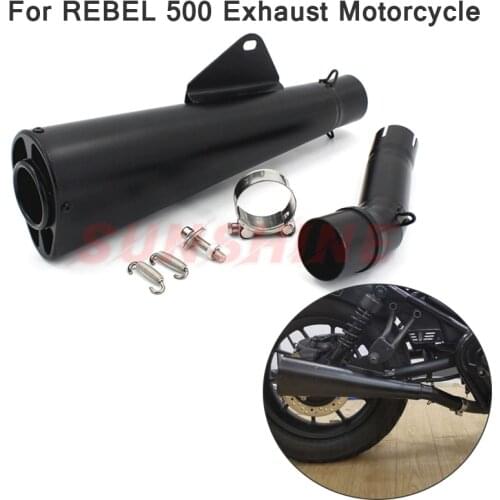 Motorcycle Exhaust Muffler Pitbike Escape Moto Modified Motorcross Systems Mid Pipe Stainless Steel Slip on For Rebel 500 CMX500