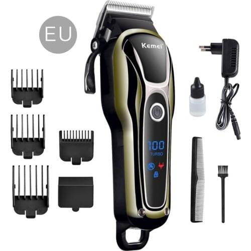 HOT 100-240V kemei rechargeable hair trimmer Professional Hair Salon Hair Clipper Electric Hair Clipper Haircut Electric Fader