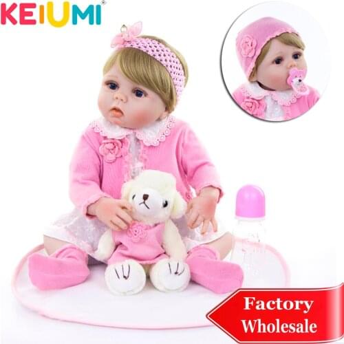 KEIUMI 57 cm Reborn Baby Girl Dolls Fashion DIY Toys 23 Inch Silicone Reborn Babies Full Vinyl Body Bebe For Kids Birthday Gifts