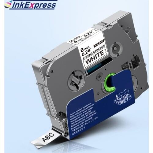 6mm TZe-S211 Strong Adhesive Label For Brother TZe S211 TZe-S211 s211 tze Tape Black on White For Brother P touch Label Maker