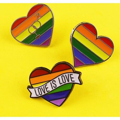 LGBT Rainbow Love Hearts Brooches Badges for Backpack Pride Pin Badges for Clothes Pins for Backpacks LGBT Accessories Badge DIY