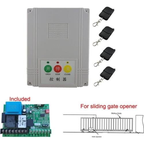 LPSECURITY comptatible AC 220V sliding gate opener control board in box y remote control,learning code
