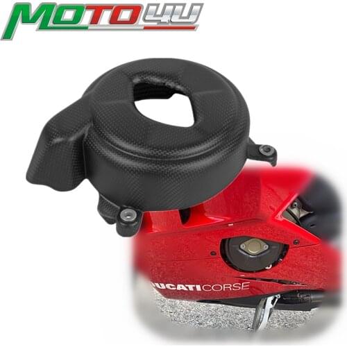 Matt Finished Carbon Fiber Motorcycle Engine Cover Protection covers 100% Real Carbon For Ducati V4 2018 2019