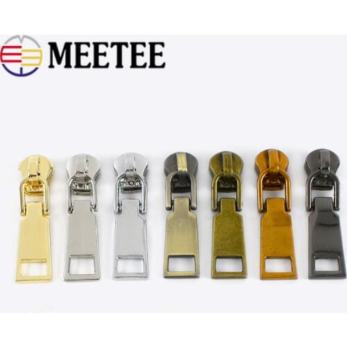 Meetee 10pcs 5# High Quality Metal Zipper Sliders for Nylon&Metal Zippers Head DIY Bag Down Jacket Garment Material Repair Kit