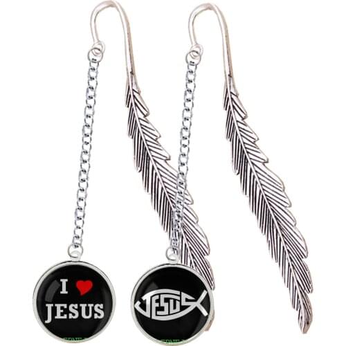Metal Bookmark Letter I Love Jesus Christianity Binder Index Divider Marque Page Mate Marker Notebook Book Mark Christ Church