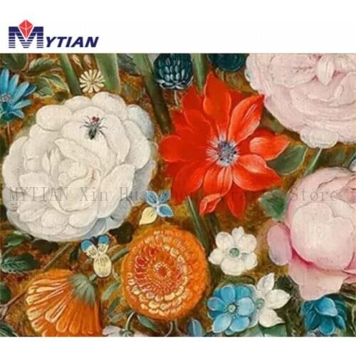 Vintage Inspired Wild Flowers,DIY Diamond Painting Art Kit,Mosaic Flower Diamond Embroidery Cross Stitch Home Decor Wall Sticker