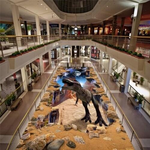 Beibehang 3D stereoscopic illusion wall mural painted Dinosaur wallpaper mural,wallpaper for walls 3 d,papel de parede