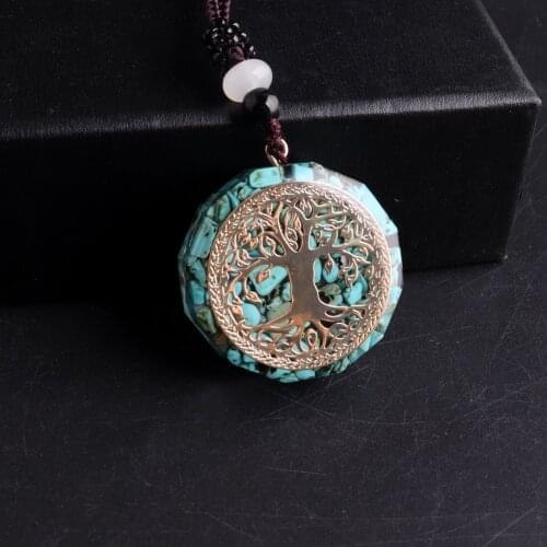 Natural Green Turquoises Orgone Energy Pendant Necklace Pendant Gathering Chakra Reiki Necklace Meditation Pendulum Jewelry