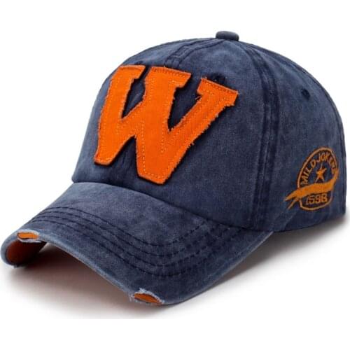 2020 new cotton letter W Baseball Cap retro outdoor sports caps women bone gorras washed vintage dad hats Unisex Snapback Hat