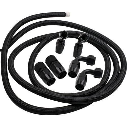 10AN AN10 Fuel/Gas Tank/Cell Braid Oil/Fuel Hose Line+Hose End Fitting Kit 12ft