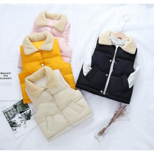Autumn And Winter Polyester Childrens Down Cotton Vest Girls Thick Waistcoat Boys Warm Sleeveless Jacket Baby Wear Vest