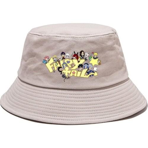 Anime Fairy Tail Casual Bucket Hat Fisherman Hat Student Outdoor Cap Boonie Hat Summer Sun Cap Beach Hat Hip Hop Cap