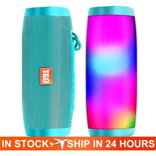 Tg157 Led Flashing Light Bluetooth Speaker Portable With Rope Outdoor Loudspeaker 1200mah Fabric Waterproof Subwoofer Fm Radio