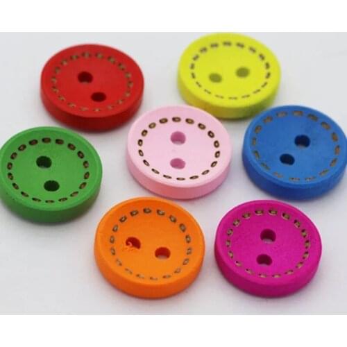 Rainbow Colored Wood Buttons for Sewing Scrapbooking and More, Wooden Buttons, Colorful Buttons, Button Mixed Pack, 20mm
