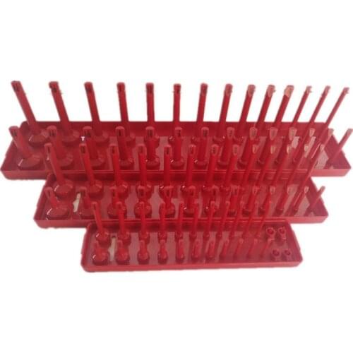 Socket Organizer Tray 3 PC 3 Row Trays SAE Socket Holder 1/4, 3/8, 1/2-Inch Drive Tool Box Organizer