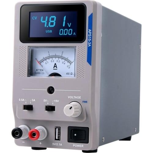 APS15-3A DC regulated power supply 15V 3A digital display adjustable, mobile phone communication repair linear power supply
