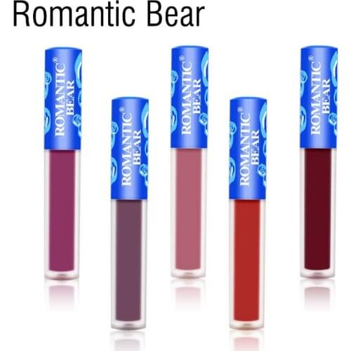Romantic Bear 12Colors Matte Nude Sexy Lipstick Silky Red Velvet Naked Lip Batom Beauty Long lasting Colorful Makeup Lip Stick