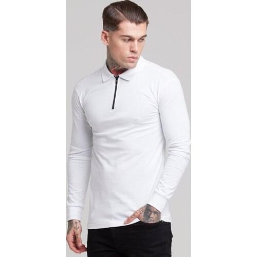 New Fashion Brand Stretch Cotton Polo Shirt Men Solid Color Casual Polo Shirts Man Long Sleeve Gym Clothing Fitness Poloshirt