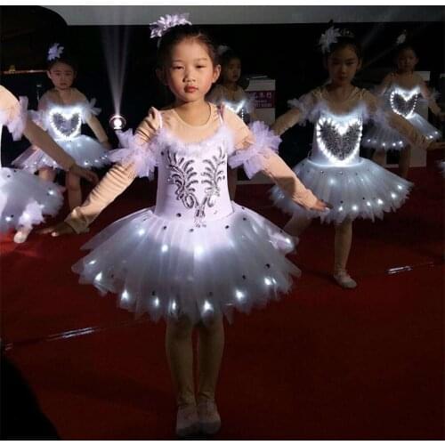 Luminous ballet costume costume actress dance skirt Chinese folk dance new fluffy skirt fluorescent performance clothing