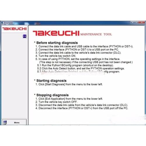 Takeuchi Diagmaster Engine Service Tool 4.1.0