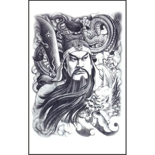 5PCS/lot Temporary Tattoo Sticker Large Fake Shoulder Body Arm 19CM Black Tattoo for Man adn Lady