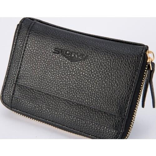 High Quality Credit Id Card Holder Slim Leather Wallet Business Purse Money Case For Men Women Black Fashion Card Wallet #Y