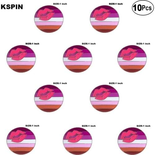Lipstick Lesbian Lapel Pin Flag badge Brooch Pins Badges 10Pcs a Lot