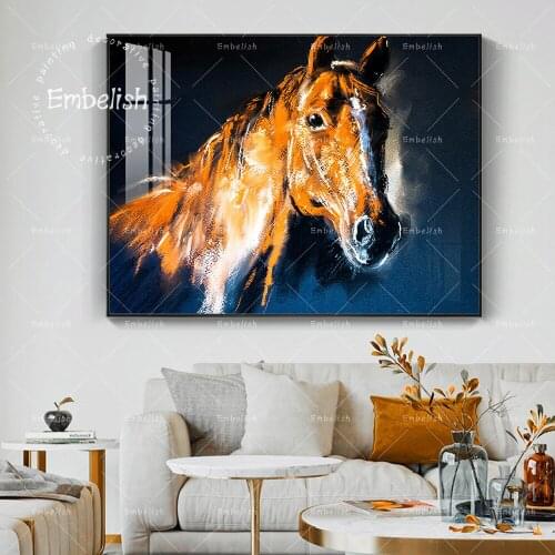 1 Pieces New Style Brown Horse Animals HD Print On Canvas Oil Paintings For Living Room Home Decor Pictures Bedroom Posters