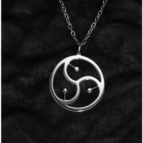 1pc Gold Silver Round BDSM Symbol Pendant Necklace Jewelry For Women Men