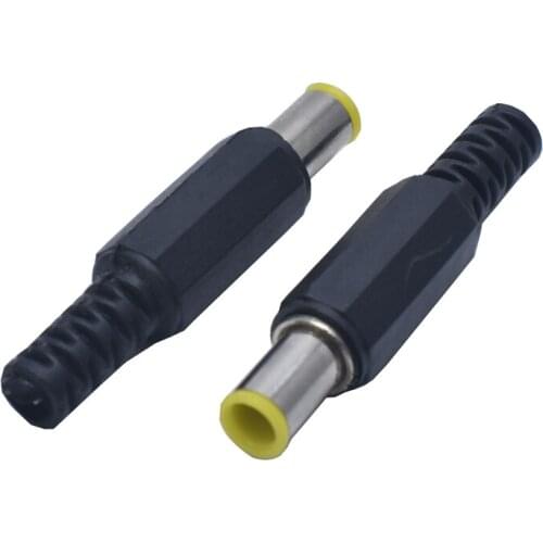 10pcs 6.5*4.4mm Male DC Power jack Plug Connector 6.5x4.4mm Welding Electrical Plugs with 1.3mm Tip Audio DIY Parts Yellow Head